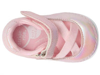 Stride Rite Kid's Soft Motion Theresa Shoe in pink shimmer - kids' shoe - detail view