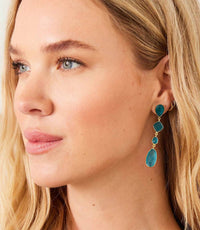 SCHMUCKOO Women's Mixed Gemstone Strand Earrings in blue - women's jewelry - alternate view