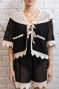 Sea - Kendall Crochet Tie Top