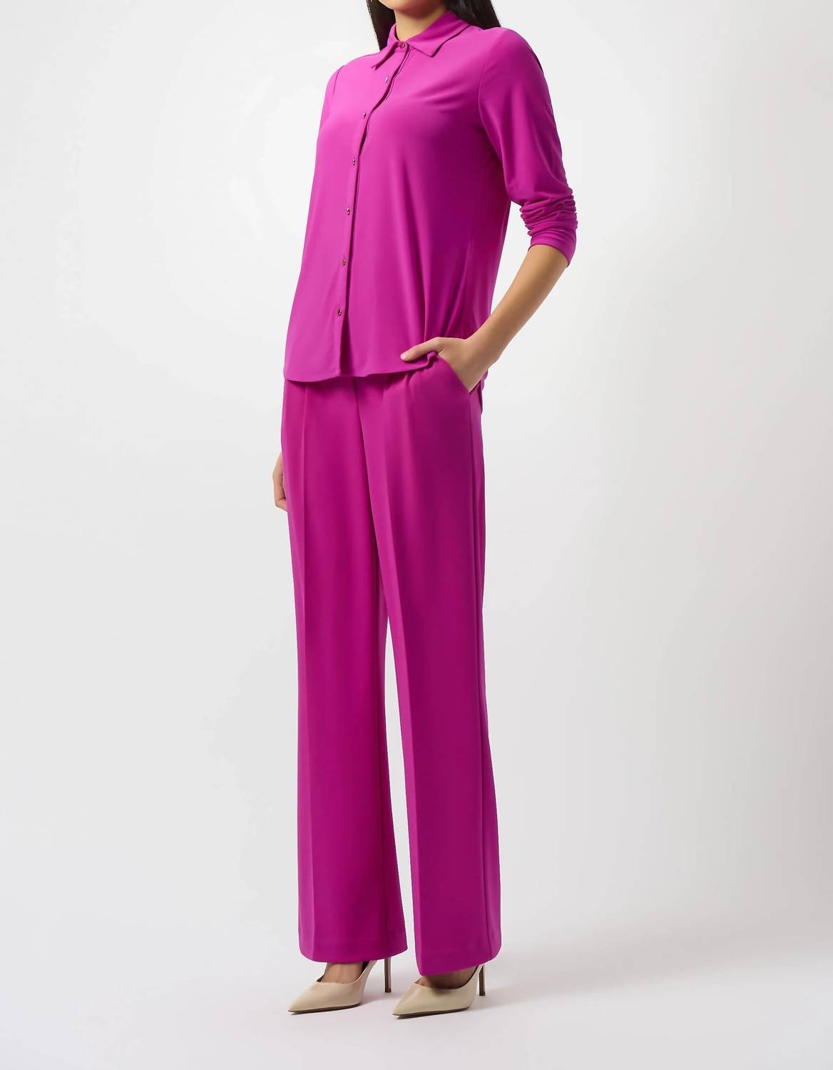 Joseph Ribkoff - Silky Knit Button Front Long Sleeve Top