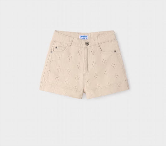 Mayoral - Girl's Distressed Laser Mini Hole Shorts