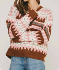 Strut & Bolt - Argyle Fair Isle Knit Crewneck Sweater