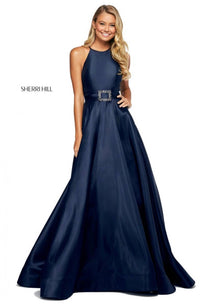 Sherri Hill - Mikado A-line Halter Gown