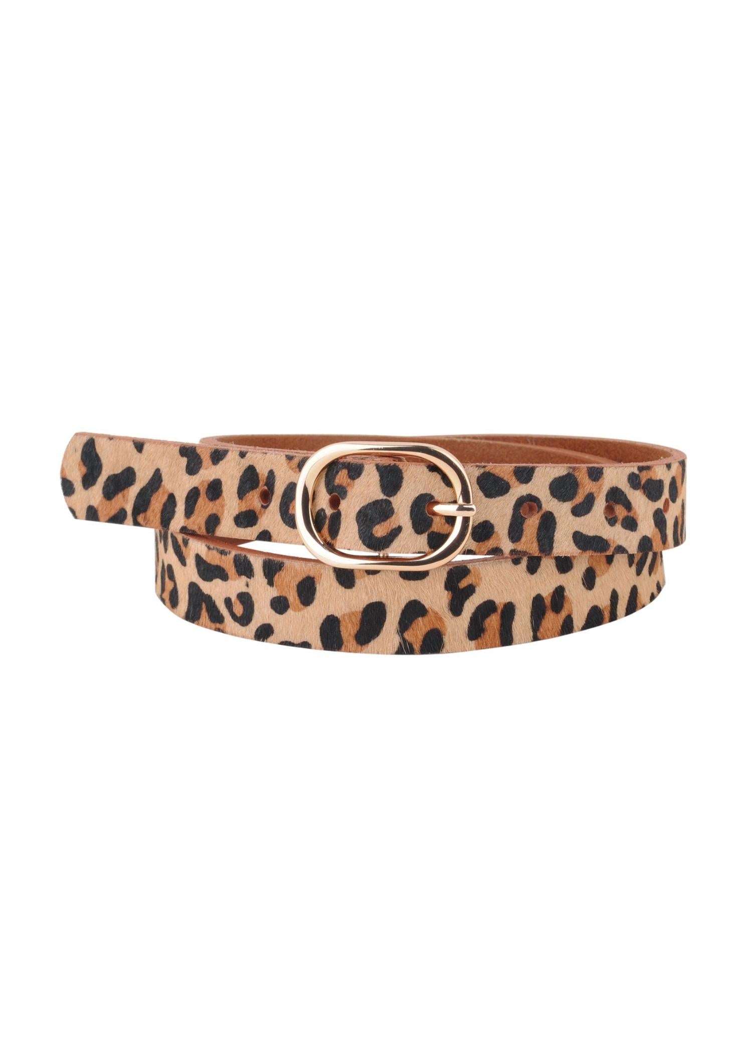 Alberta Boot Co. Women's Genuine Leather Belt in leopard print - women's accessory