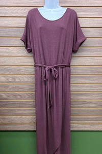 Zenana - Women's Belted Short Sleeve Tulip Dress