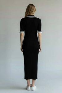 Elan - Short Sleeve V-neck Midi Dress
