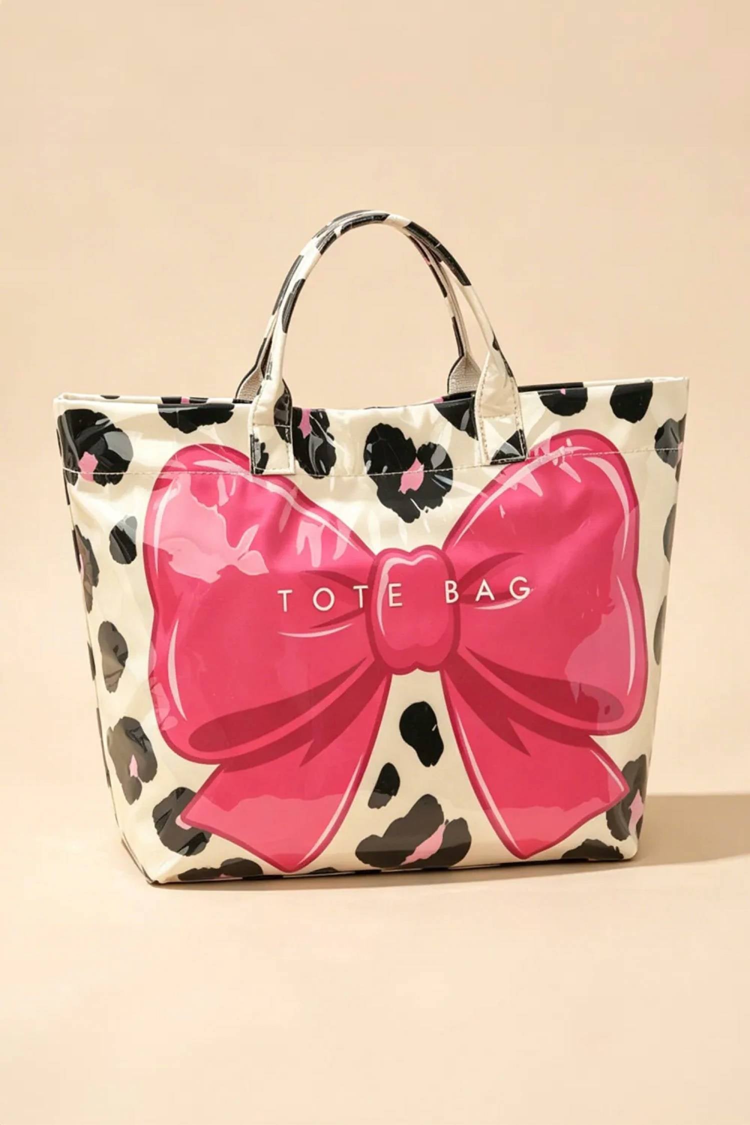 66Disco - Leopard Bow Tote Bag