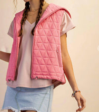 Kori - Hooded Lined Side Pocket Sleeveless Vest