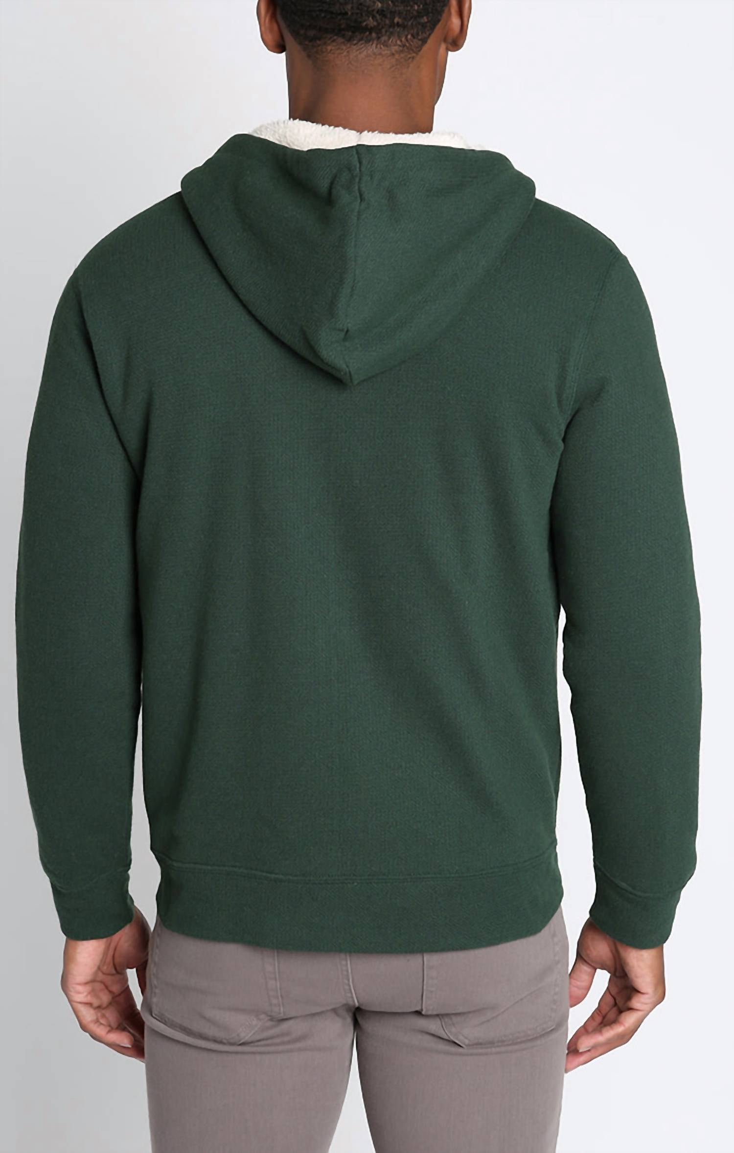 Jachs New York - Recycled Jacquard Sherpa Lined Full Zip Hoodie