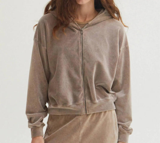 Asher - Esther Velour Zip-up Sweatshirt