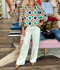 Jade - Collar Peasant Top