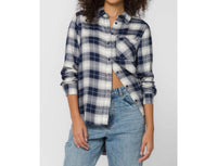 Velvet Heart Bennett Plaid Shirt in blue plaid - women's shirt