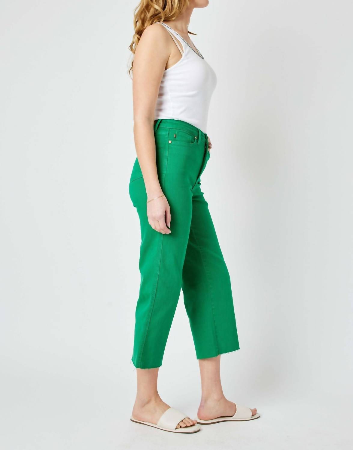 Judy Blue - High Waist Tummy Control Wide Leg Crop Jean