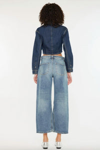 Kancan - Mid Rise Loose Barrel Fit Jeans