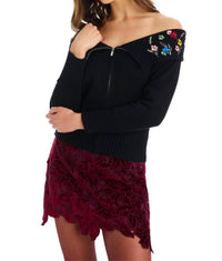 ALLISON NEW YORK Avanlee Sweater in black - women's sweater - detail view