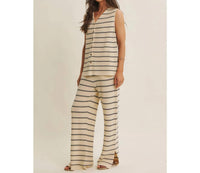 In February - Striped Wide Leg Knit Pants