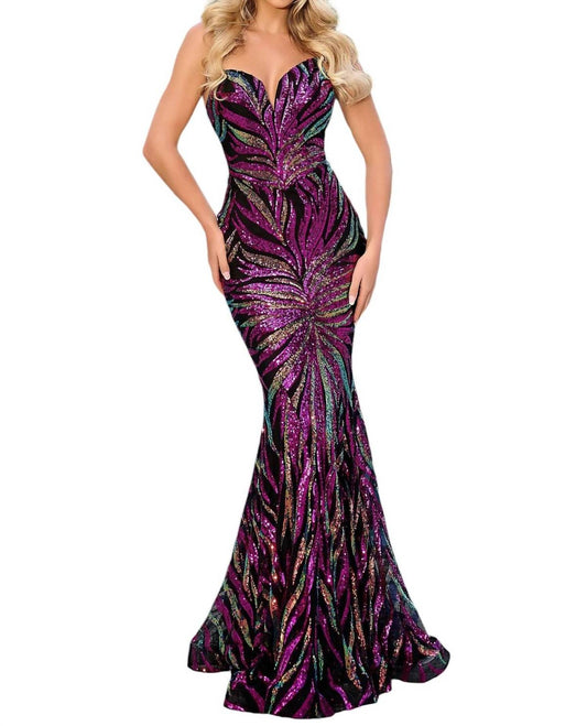 Portia&Scarlett - LONG STRAPLESS MERMAID PROM DRESS