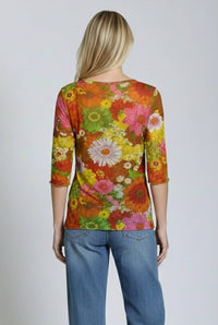 Apny - Floral Mesh Top