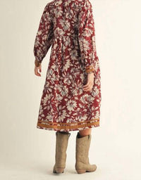Jodifl - Solid Contrast Floral Dress