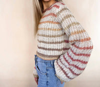 So Me - Gradation Stripe Crop Sweater