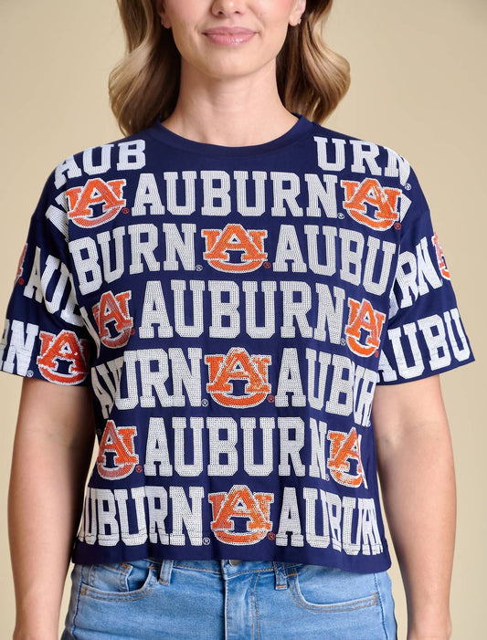 Stewart Simmons - The Sequin Repeat Tee Auburn