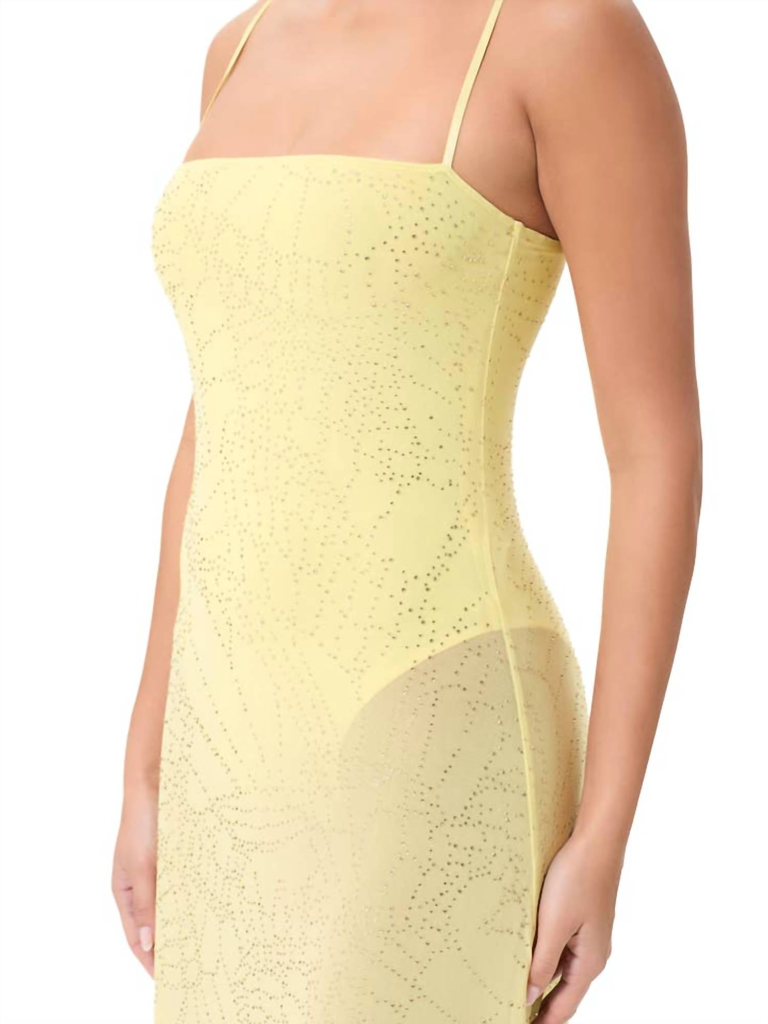 Afrm - Shea Rhinestone Sheer Maxi Dress With Bodysuit