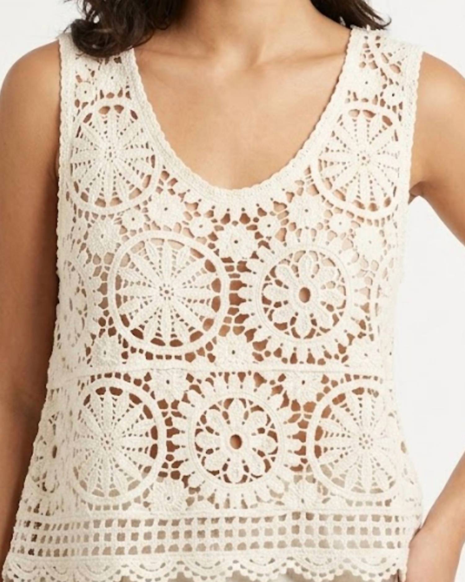 Pol - Floral Crochet Top