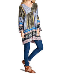 Velzera - Paisley Color Block Mini Dress