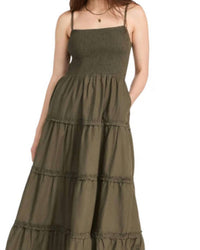 WYETH Charlie Maxi Dress in kalamata - women's dress - detail view