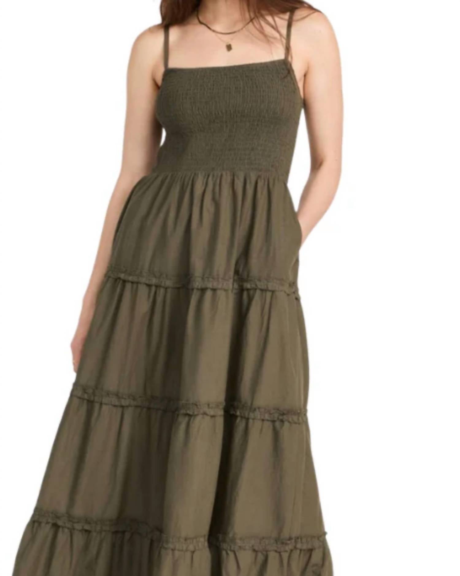 WYETH Charlie Maxi Dress in kalamata - women's dress - detail view
