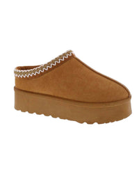 La Shoe King Women's Platform Slipper Mules in tan - women's shoe