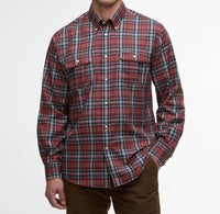 Barbour Saldon Thermo Weave Checked Shirt in fired brick - men's shirt