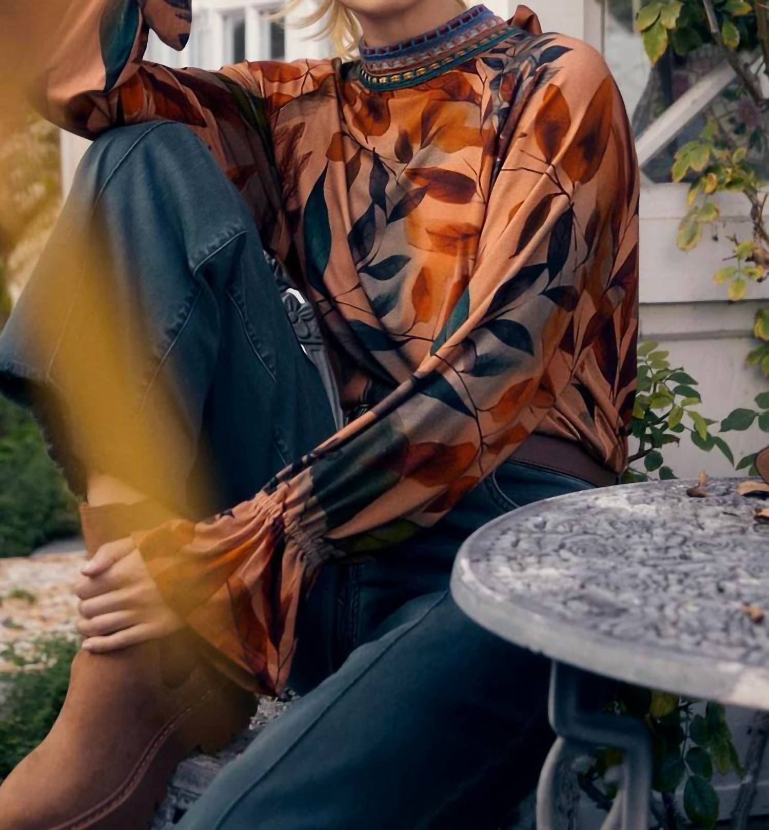 Fdj - Mock-neck Trimmed Top