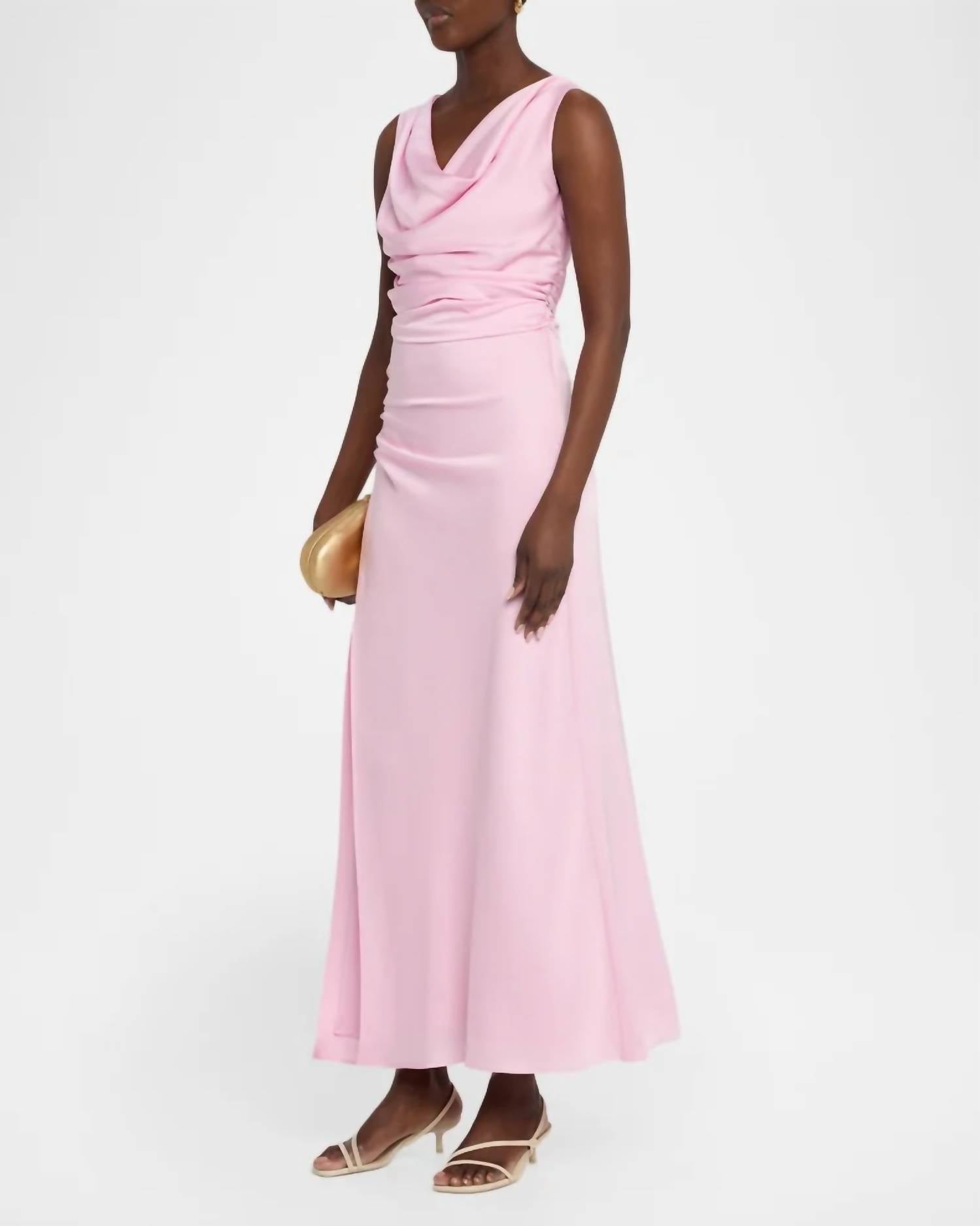 SIMKHAI Melaney Satin Maxi Dress in tulip - women's dress - alternate view