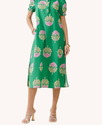 Tcec - Fields Block Print Smocked Midi Dress