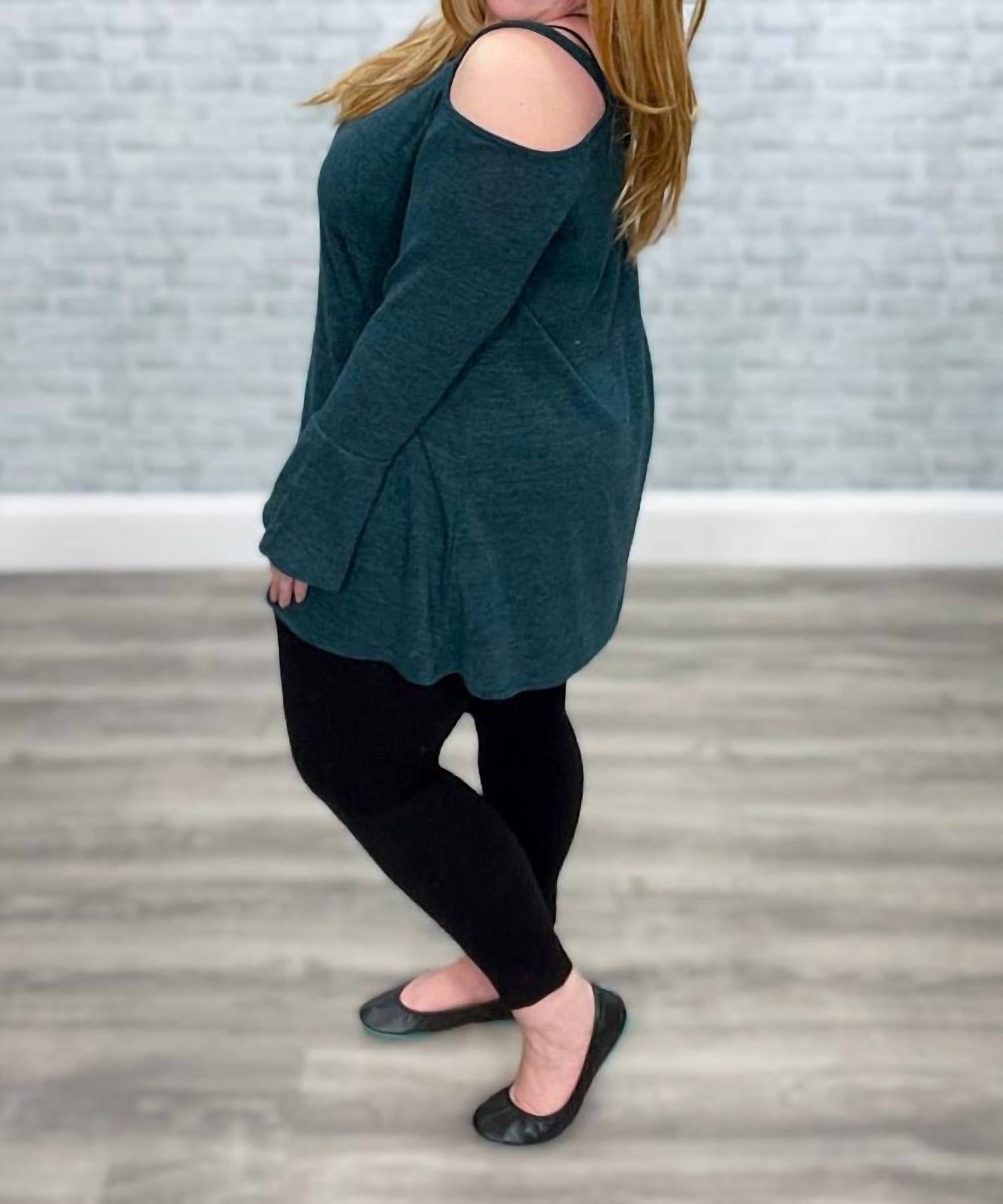 P & Rose - Cold Shoulder Detail Top With Ruffle Sleeves