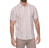 Flags & Anthem - Orleans Sleeve Short Stripe Textured Shirt