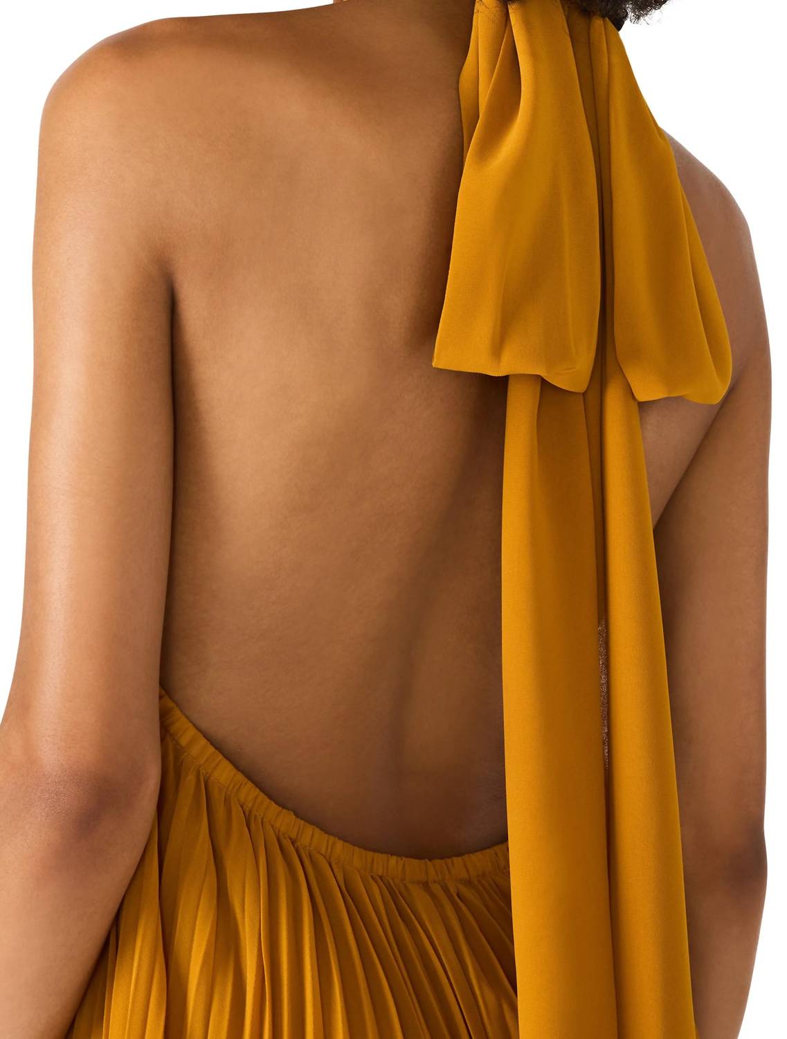 STEVE MADDEN Maraya Pleated Halter Dress in tuscan gold - women's dress - view 4