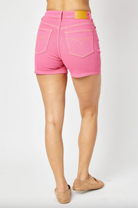 Judy Blue - Women's Garment Dyed Pocket Embroidery Shorts
