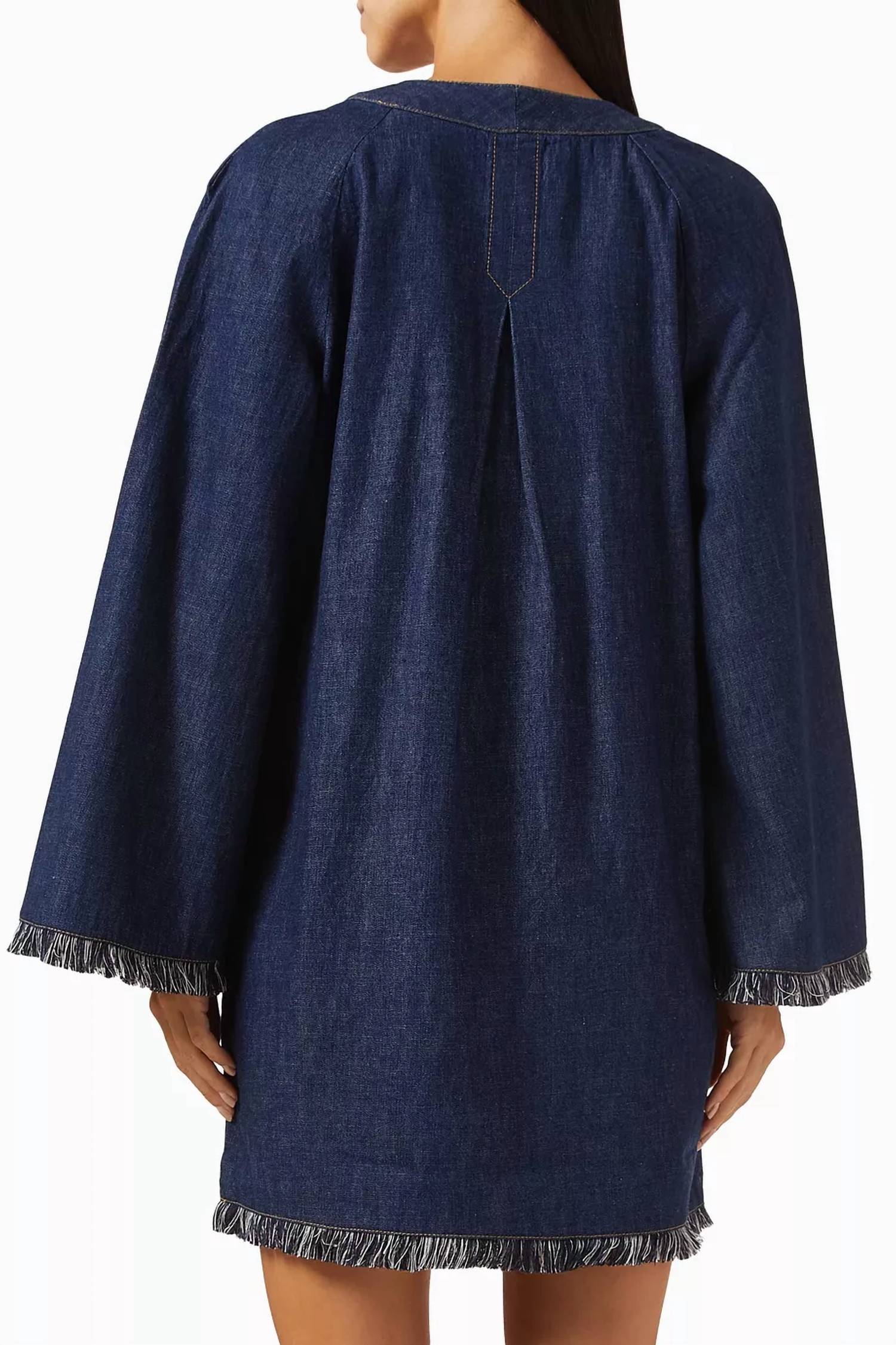Zimmermann - Rhiannon Fringe Denim Mini Dress