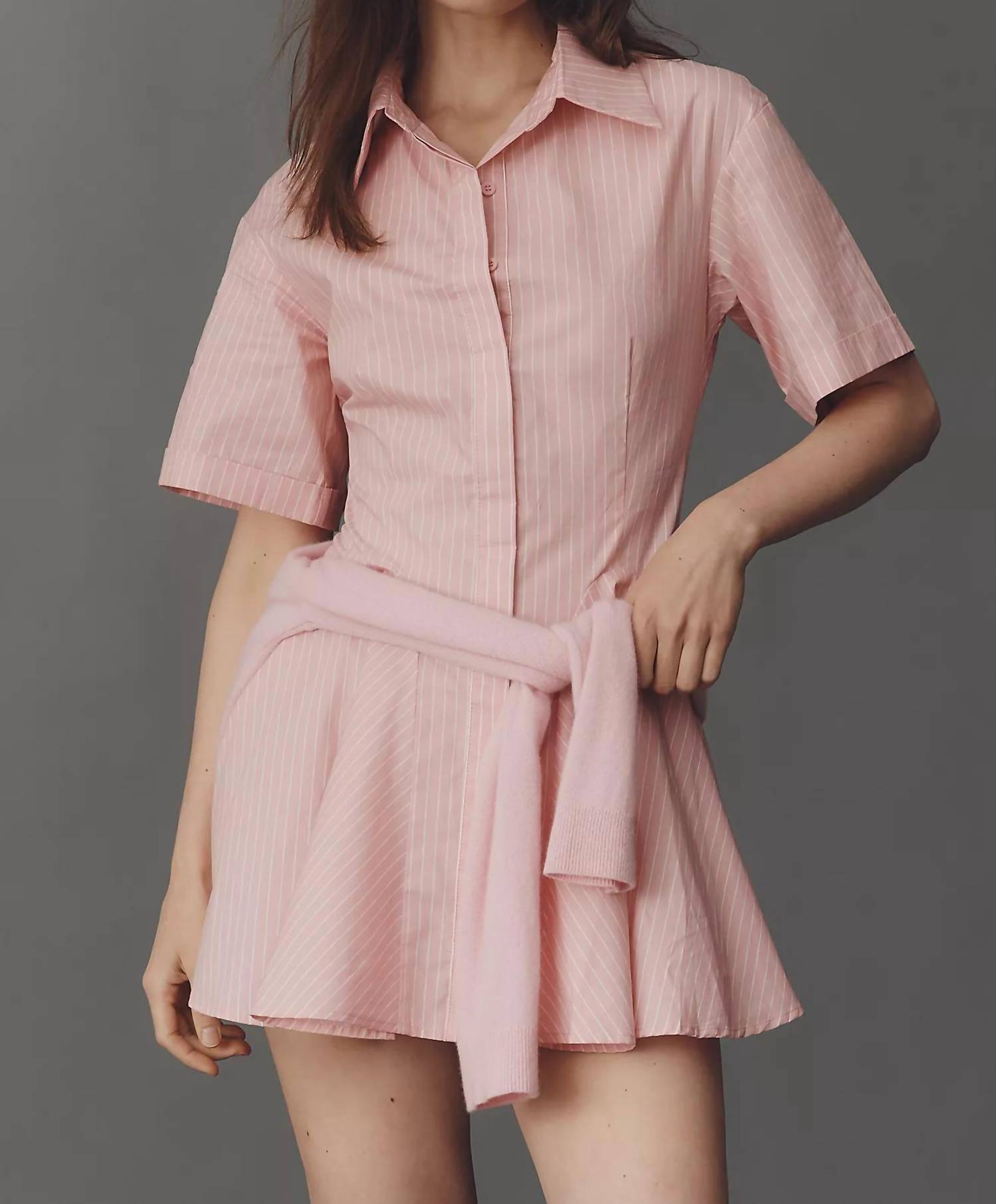 Curaae - Rosalie Short-sleeve Mini Shirt Dress
