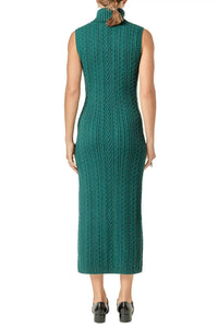 English Factory - Cable Knit Mock Neck Midi Dress