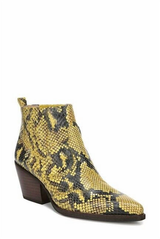 Sam Edelman - Women's Snake Print Leather Ankle Boots