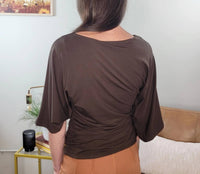 Allie Rose - Lori Quarter Sleeve Top With Cinched Sides