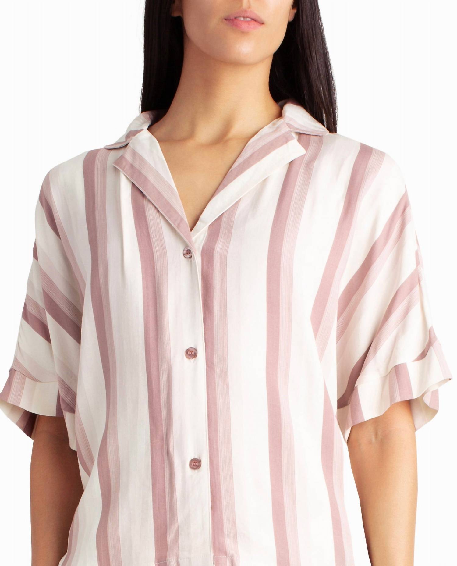 Nicole Miller - Woven Shirt And Short Two-Piece Sleepwear Set