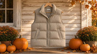 Adora - Women's Front Zip Up Puffy Hoodie Vest