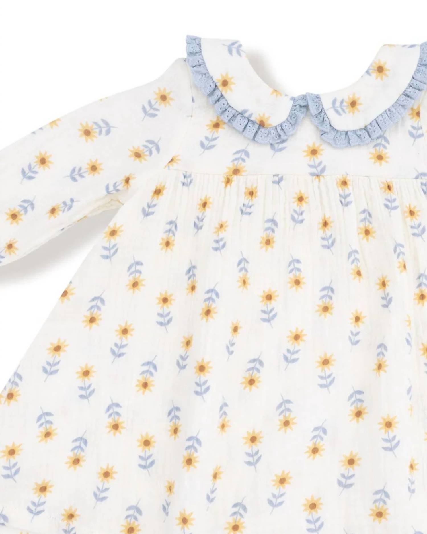 Angel Dear - Girls' Peter Pan Collar Dress With Ribbed Leggings