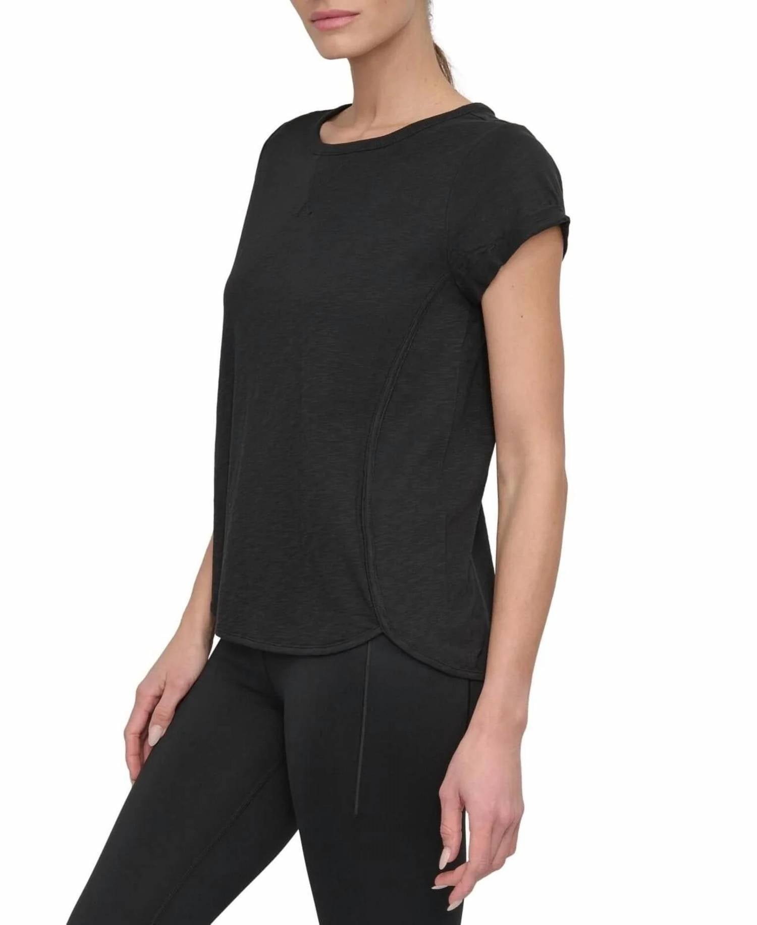 Dkny - V-inset Roll-sleeve T-shirt