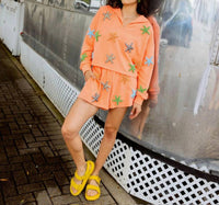 QUEEN OF SPARKLES Beaded Starfish Collar Top And Shorts Set in coral - women's sleepwear - view 6