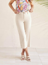Tribal - Flowy High Rise Twill Capri Pant